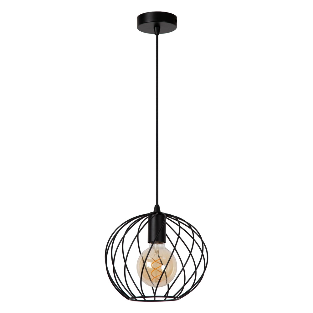 Lucide HanglampDanza Ø 25cm zwart - 21428/25/30